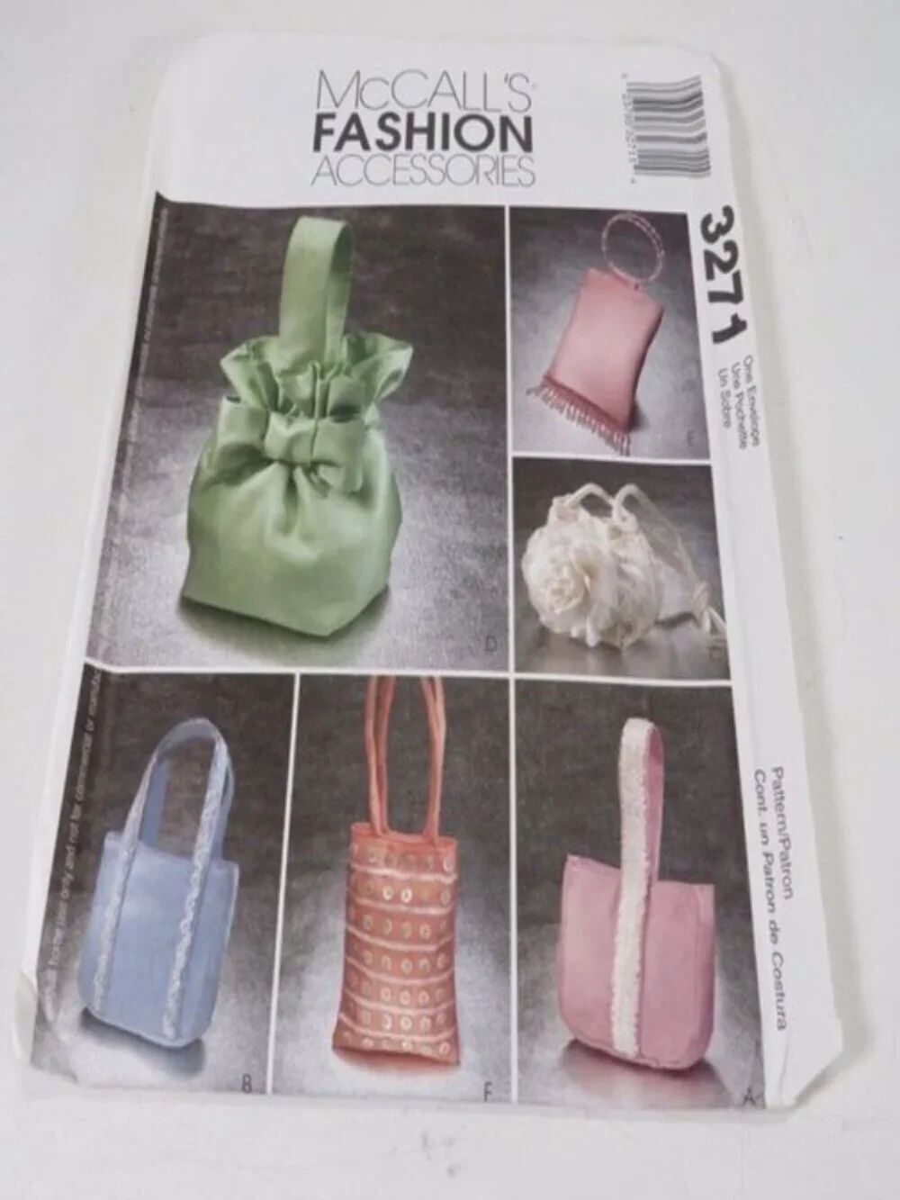 McCalls 3271 Sewing Pattern Purses/Bags 6 styles UNCUT